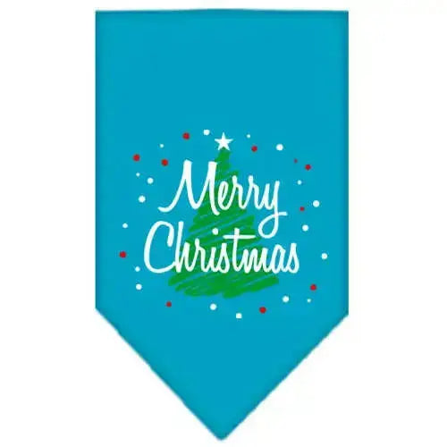 Scribble-Merry-Christmas-Screen-Print-Bandana-Turquoise-Large-GreatEagleInc-319817813