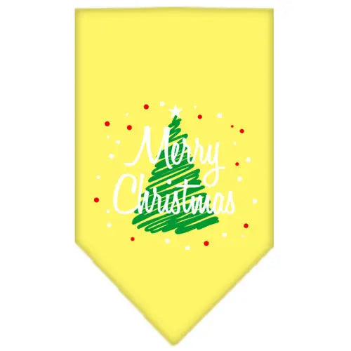 Scribble Merry Christmas Screen Print Bandana Yellow Large Default Title