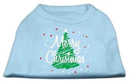 Scribbled Merry Christmas Screenprint Shirts Baby Blue Xs Default Title