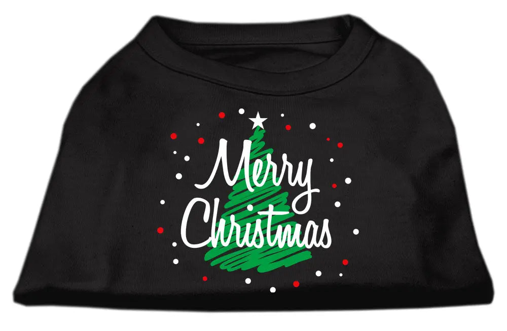 Scribbled Merry Christmas Screenprint Shirts Black L Default Title