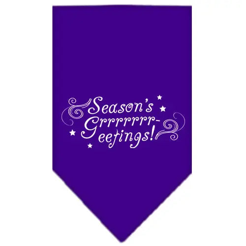 Seasons Greetings Screen Print Bandana Purple Large Default Title