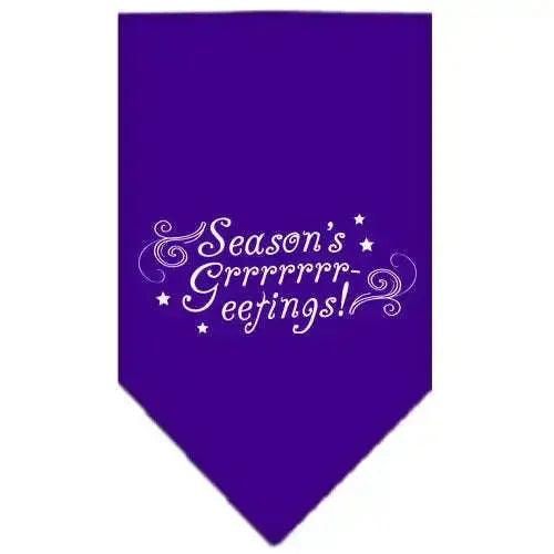 Seasons-Greetings-Screen-Print-Bandana-Purple-Small-GreatEagleInc-333812671