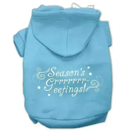 Seasons-Greetings-Screen-Print-Pet-Hoodies-Baby-Blue-Size-Xxl-GreatEagleInc-320179977