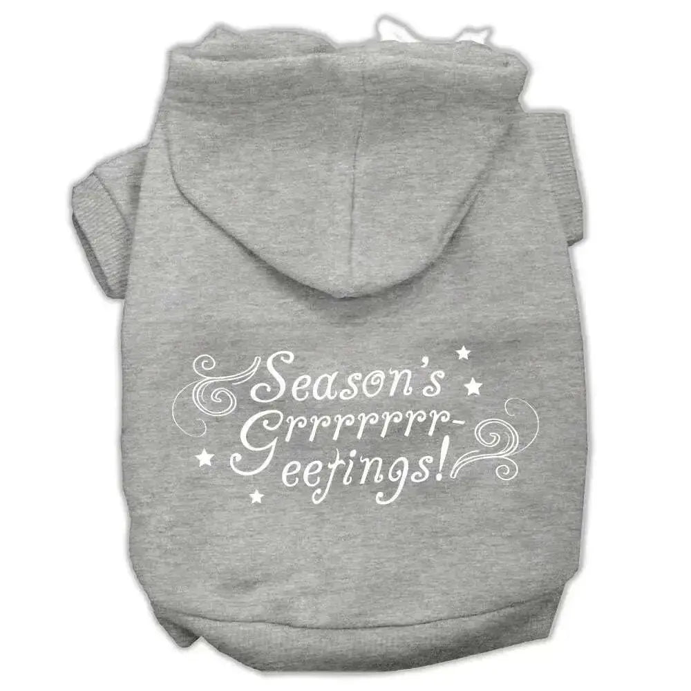 Seasons-Greetings-Screen-Print-Pet-Hoodies-Grey-Size-Xl-GreatEagleInc-320180893