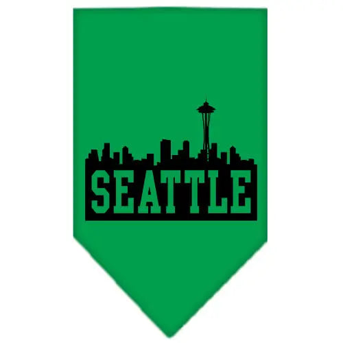 Seattle Skyline Screen Print Bandana Emerald Green Small Default Title