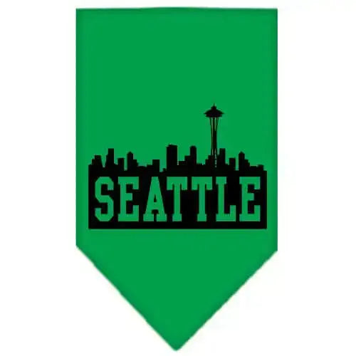 Seattle-Skyline-Screen-Print-Bandana-Emerald-Green-Small-GreatEagleInc-319135231