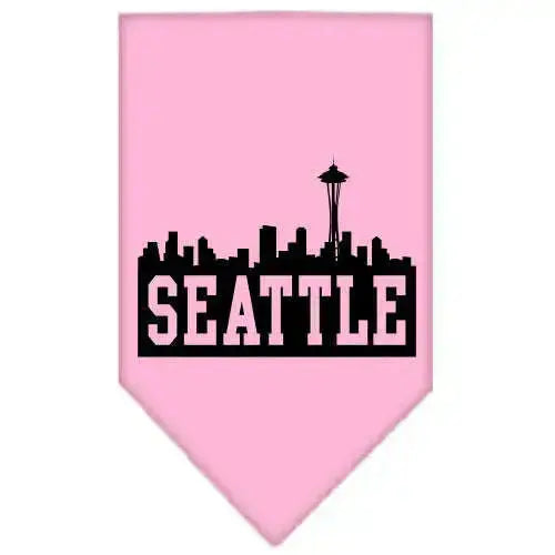 Seattle-Skyline-Screen-Print-Bandana-Light-Pink-Large-GreatEagleInc-319136319