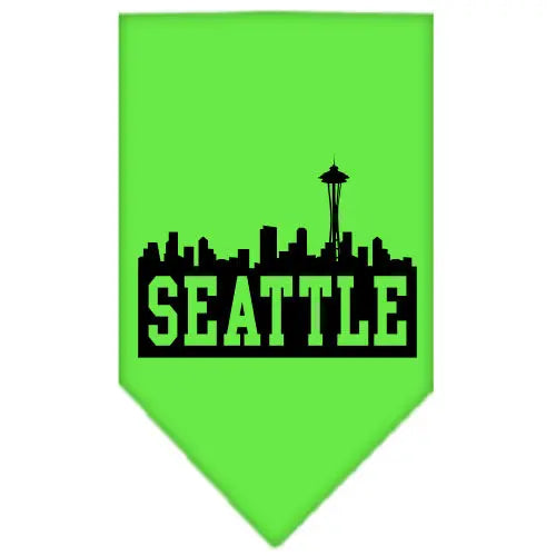 Seattle Skyline Screen Print Bandana Lime Green Small Default Title
