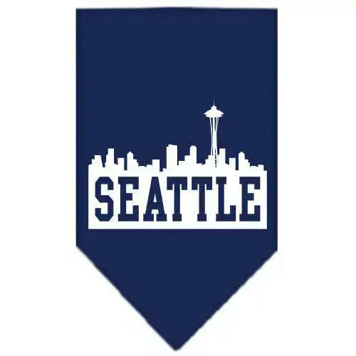 Seattle-Skyline-Screen-Print-Bandana-Navy-Blue-Small-GreatEagleInc-319134976