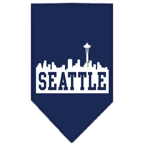Seattle Skyline Screen Print Bandana Navy Blue Small Default Title