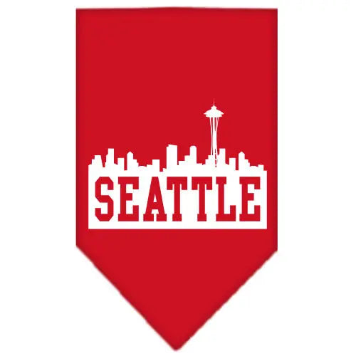 Seattle Skyline Screen Print Bandana Red Small Default Title