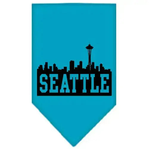 Seattle-Skyline-Screen-Print-Bandana-Turquoise-Large-GreatEagleInc-319135890