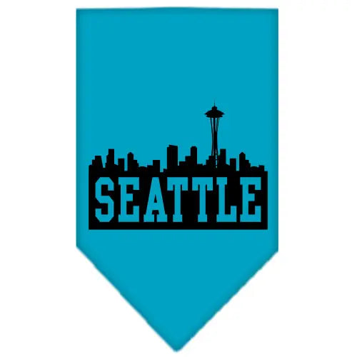 Seattle Skyline Screen Print Bandana Turquoise Small Default Title