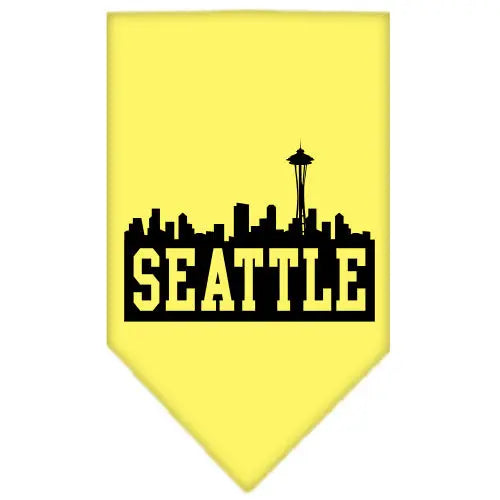 Seattle Skyline Screen Print Bandana Yellow Large Default Title