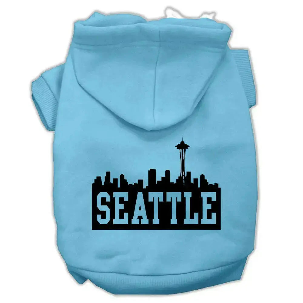 Seattle-Skyline-Screen-Print-Pet-Hoodies-Baby-Blue-Size-Xxl-GreatEagleInc-319751699