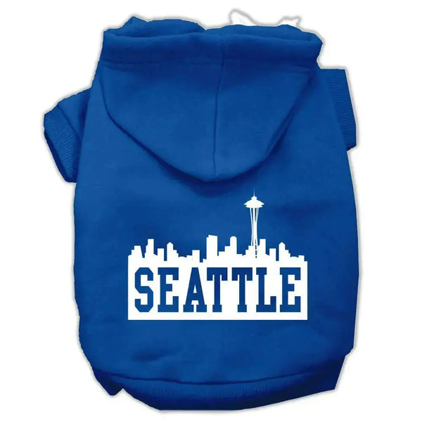 Seattle-Skyline-Screen-Print-Pet-Hoodies-Blue-Size-Xxl-GreatEagleInc-319751450