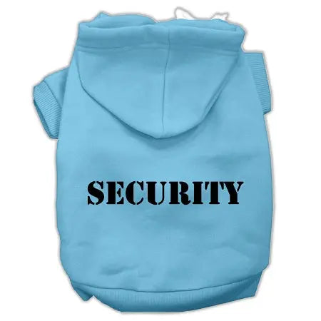 Security Screen Print Pet Hoodies Baby Blue Size W/ Black Size Text Xl Default Title
