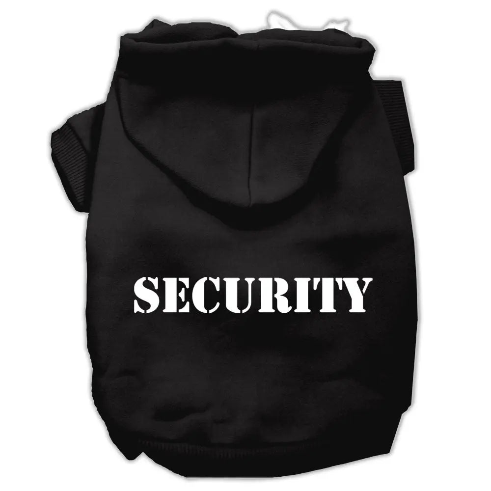 Security Screen Print Pet Hoodies Black Size W/ Cream Size Text Sm Default Title
