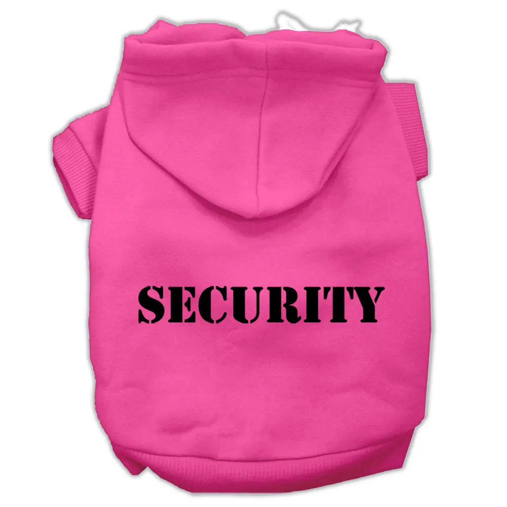 Security Screen Print Pet Hoodies Bright Pink Size W/ Black Size Text Lg Default Title