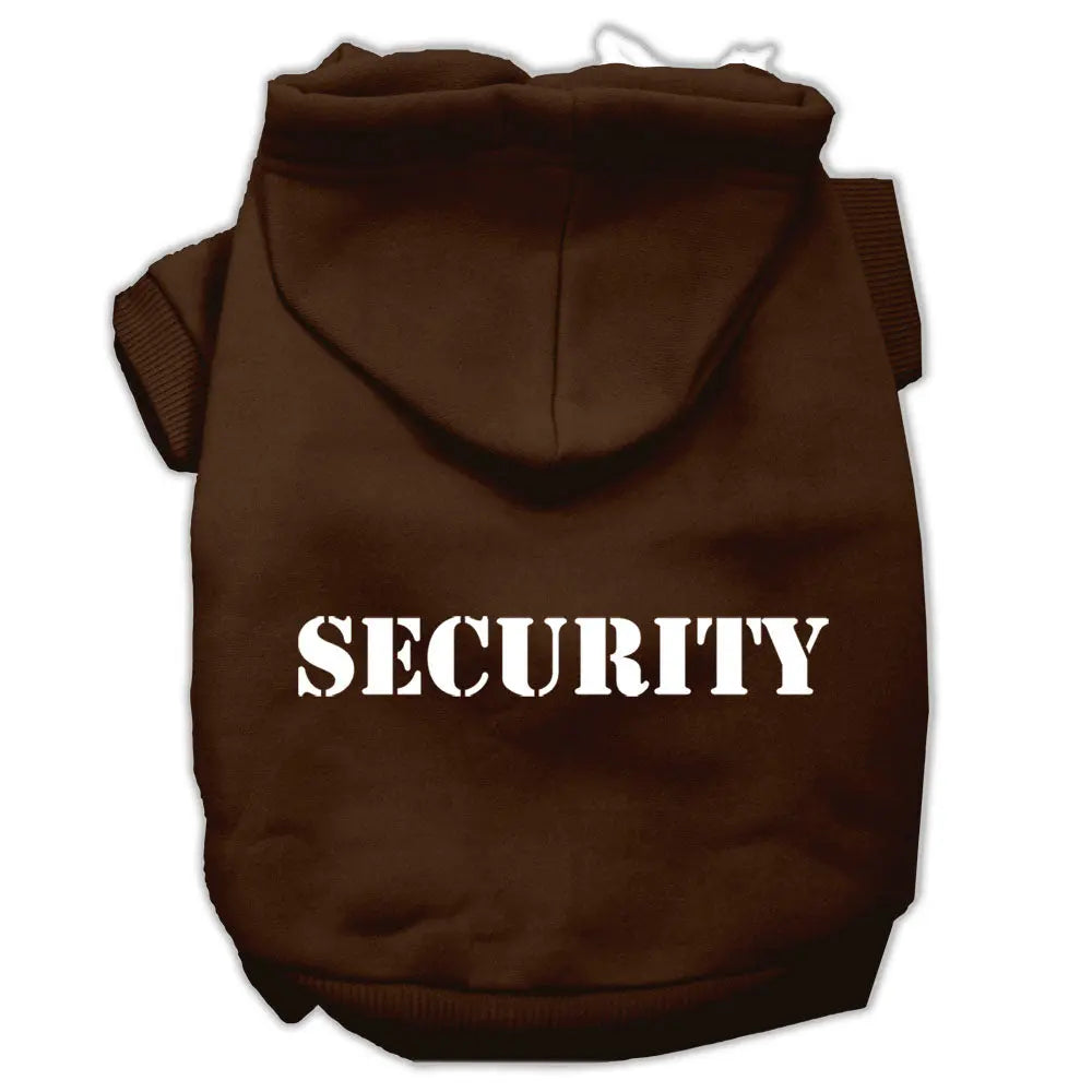 Security Screen Print Pet Hoodies Brown Size Med Default Title