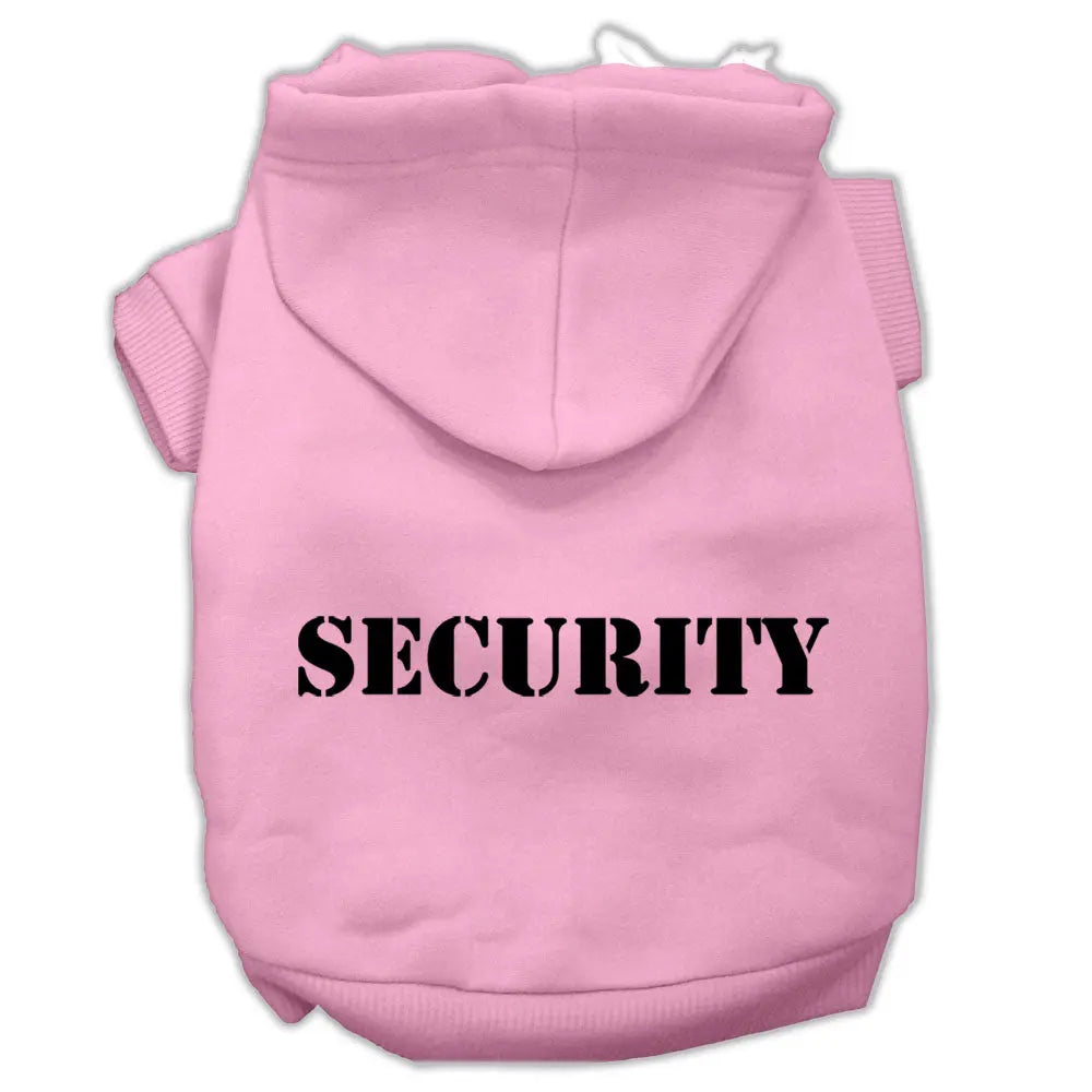 Security Screen Print Pet Hoodies Light Pink Size W/ Black Size Text Xxxl Default Title