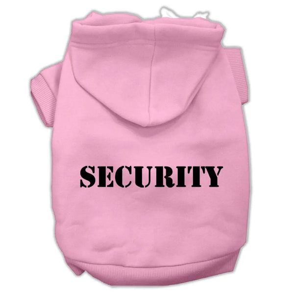 Security Screen Print Pet Hoodies Light Pink Size W/ Black Size Text Xxxl Default Title