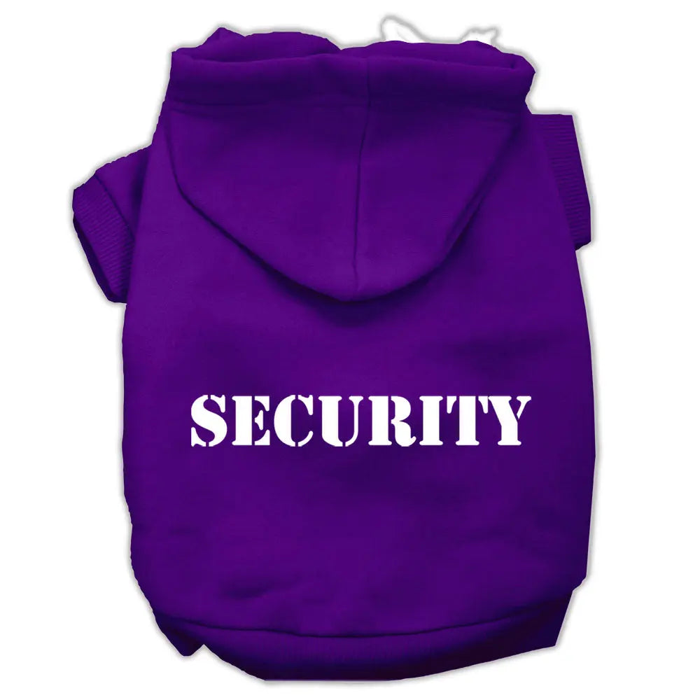 Security Screen Print Pet Hoodies Purple Size W/ Cream Size Text Lg Default Title