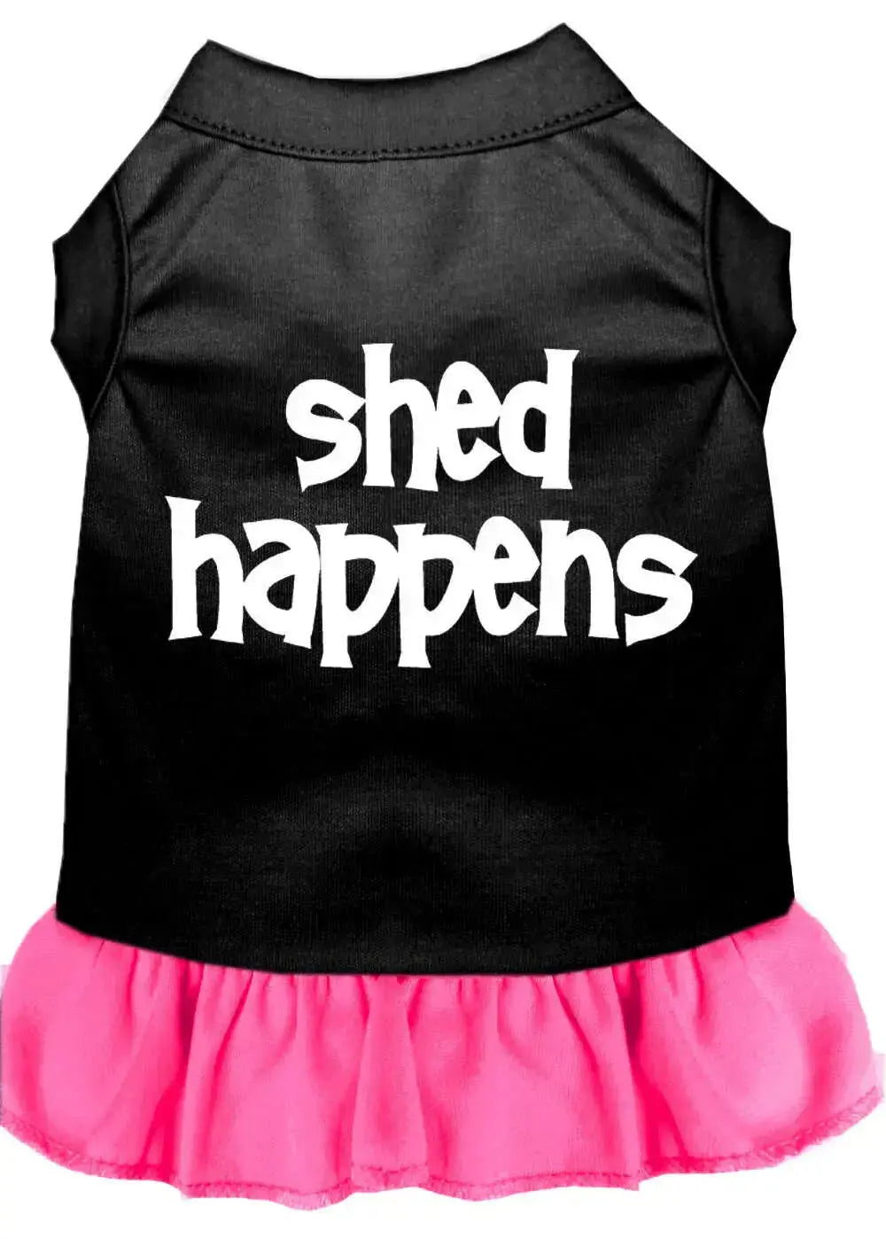 Shed-Happens-Screen-Print-Dress-Black-With-Bright-Pink-Xs-GreatEagleInc-318871484