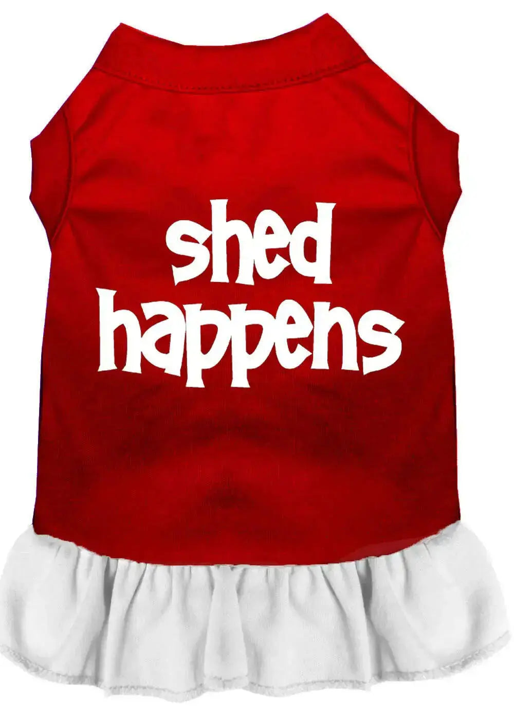 Shed-Happens-Screen-Print-Dress-Red-With-White-Med-GreatEagleInc-319236474