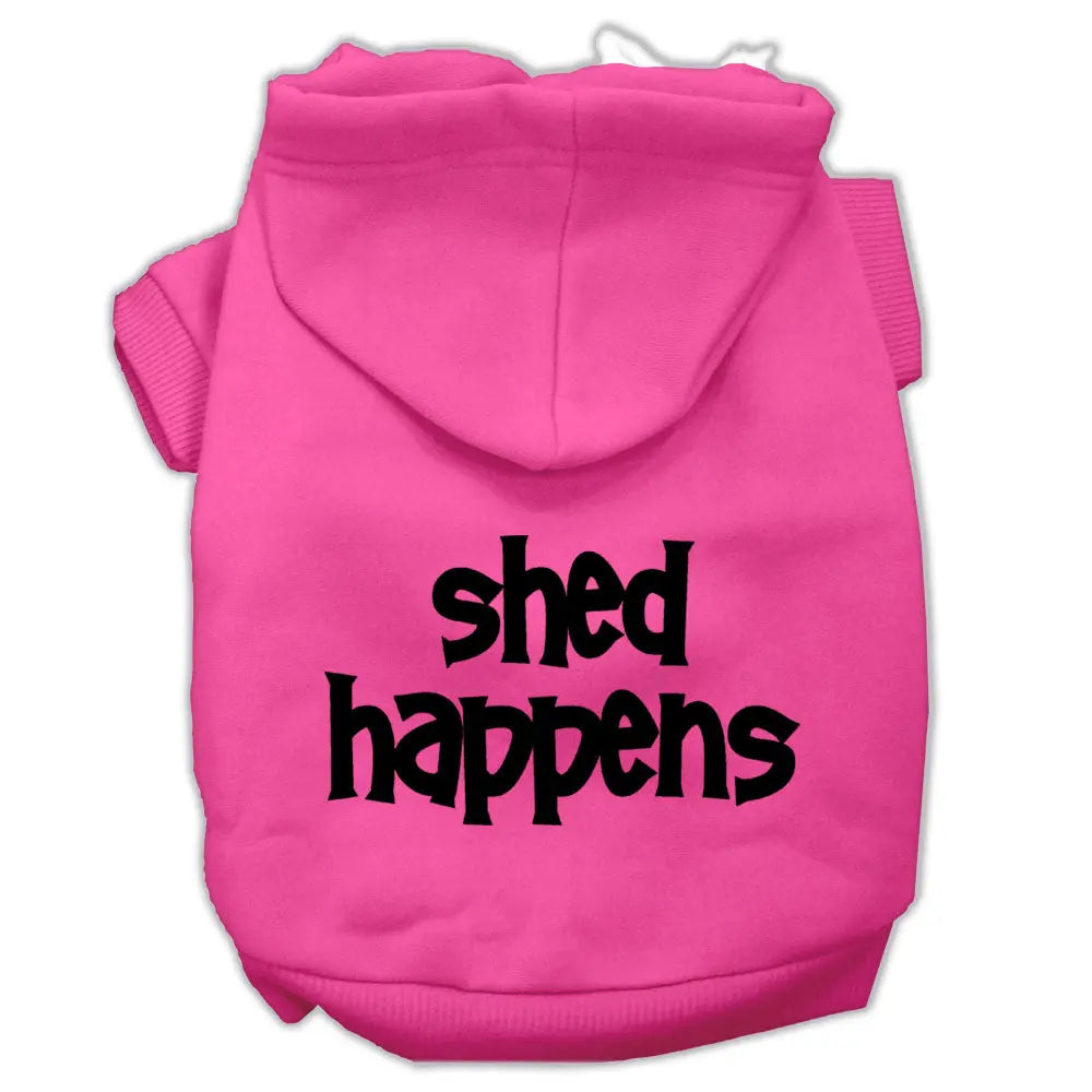 Shed Happens Screen Print Pet Hoodies Bright Pink Size Lg Default Title