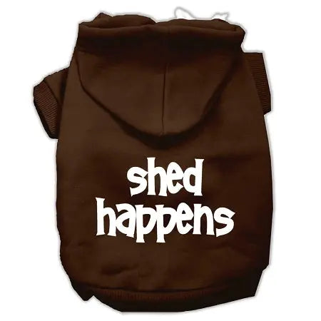 Shed Happens Screen Print Pet Hoodies Brown Size Xxl Default Title