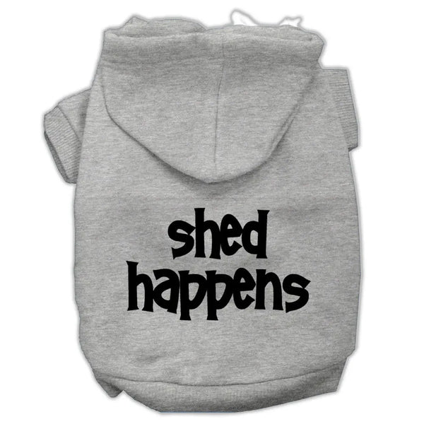 Shed Happens Screen Print Pet Hoodies Grey Size Lg Default Title
