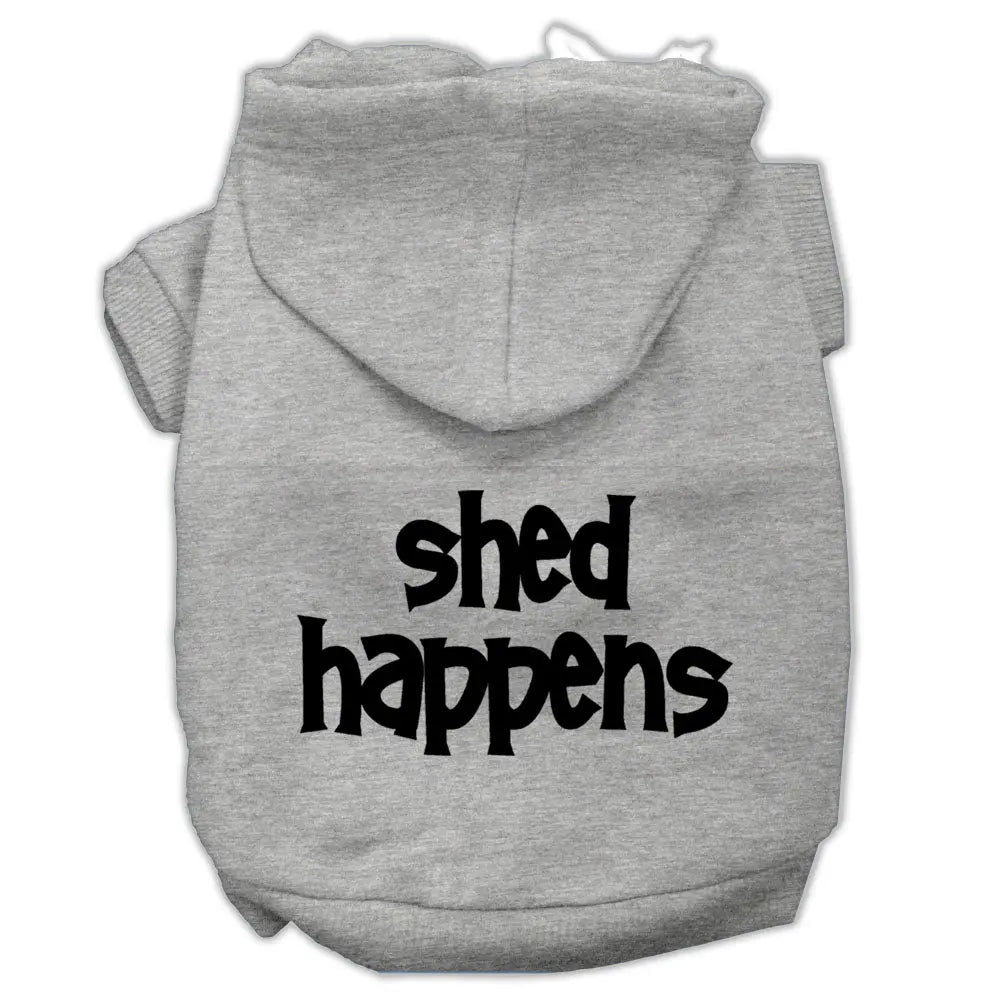 Shed Happens Screen Print Pet Hoodies Grey Size Sm Default Title