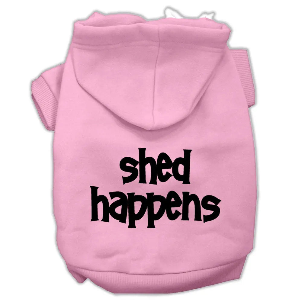 Shed Happens Screen Print Pet Hoodies Light Pink Size Sm Default Title
