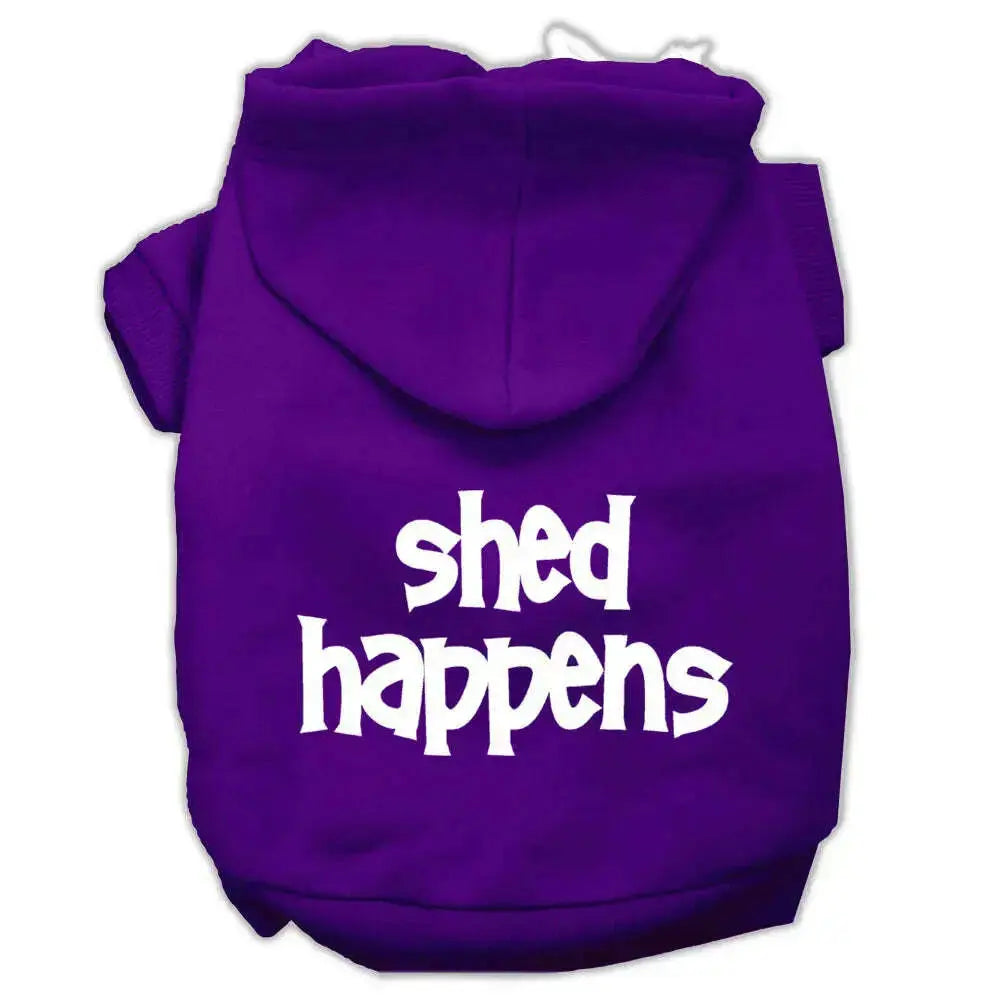 Shed-Happens-Screen-Print-Pet-Hoodies-Purple-Size-Lg-GreatEagleInc-319960578