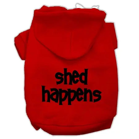 Shed Happens Screen Print Pet Hoodies Red Size Xs Default Title