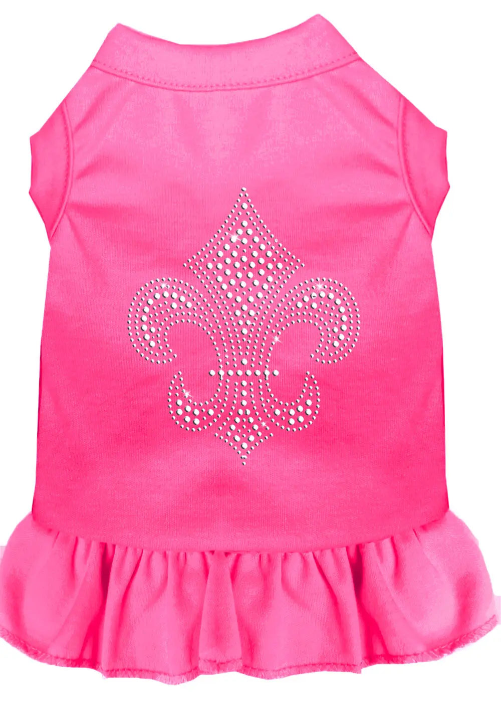 Silver Fleur De Lis Rhinestone Dress Bright Pink Med Default Title