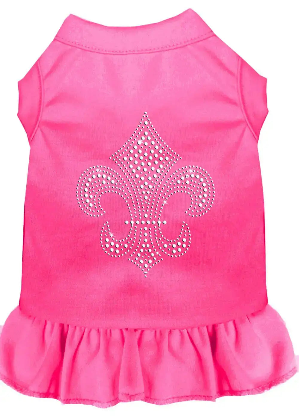 Silver-Fleur-De-Lis-Rhinestone-Dress-Bright-Pink-Xl-GreatEagleInc-320215286