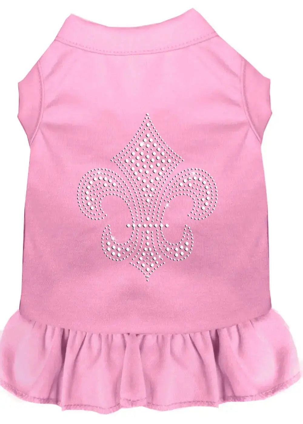 Silver-Fleur-De-Lis-Rhinestone-Dress-Light-Pink-Lg-GreatEagleInc-320217969