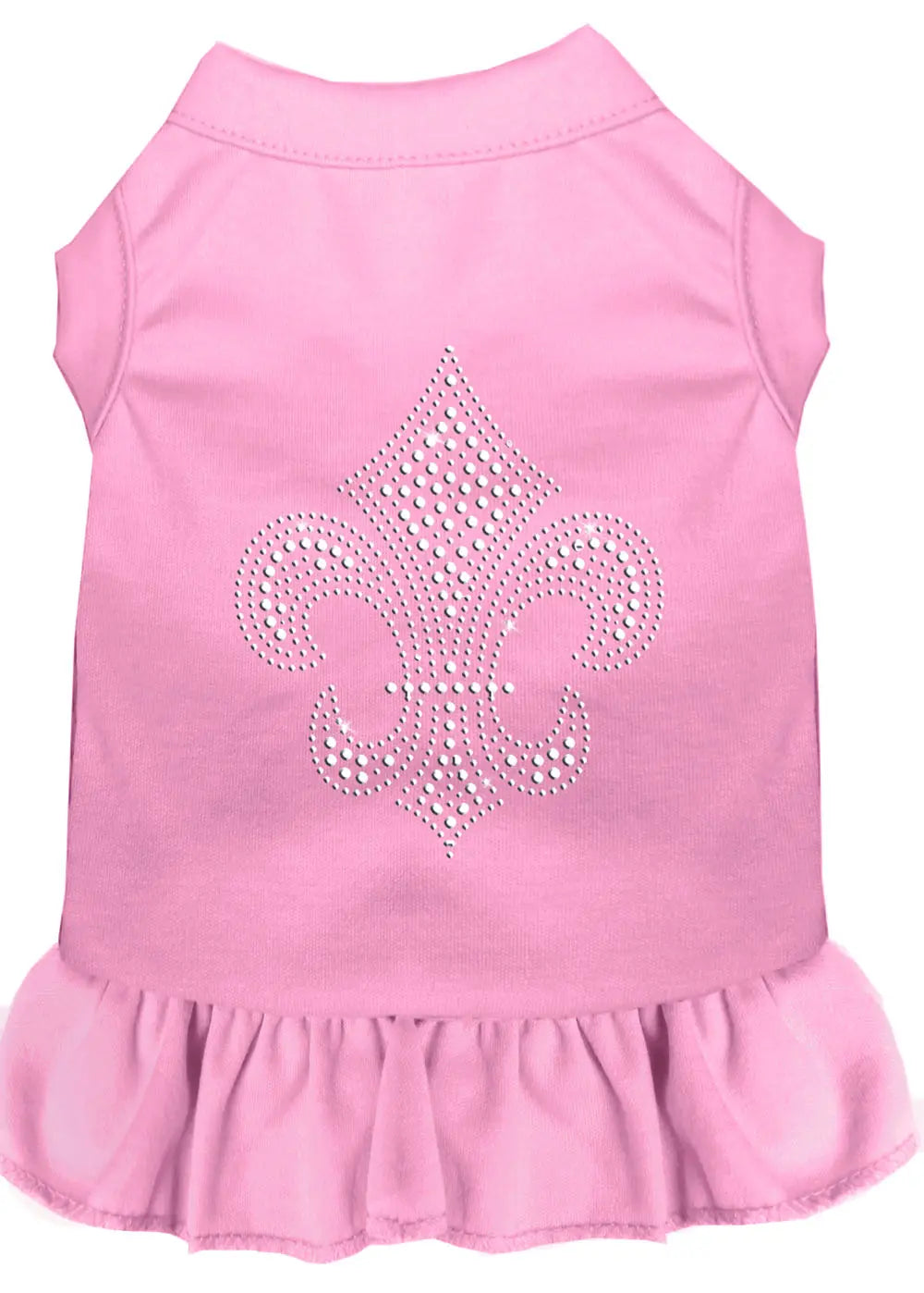 Silver Fleur De Lis Rhinestone Dress Light Pink Med Default Title