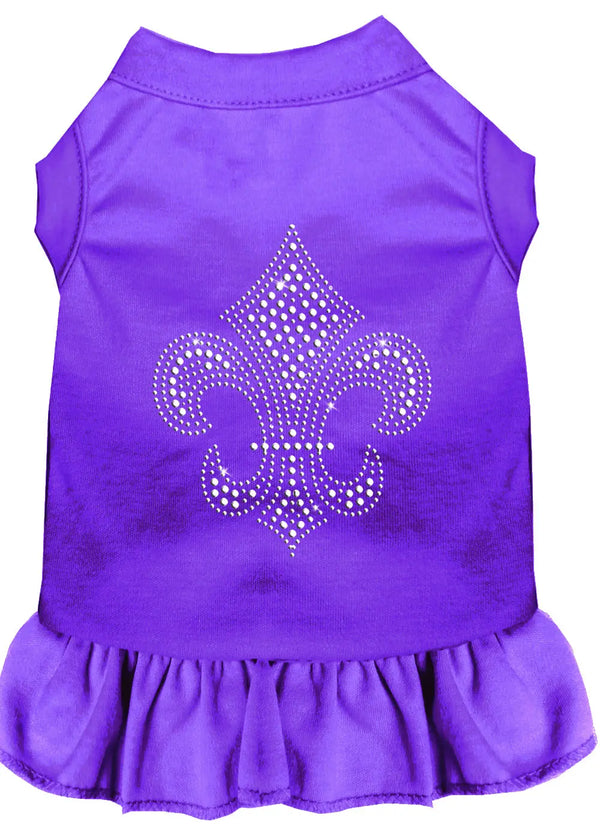 Silver Fleur De Lis Rhinestone Dress Purple Sm Default Title