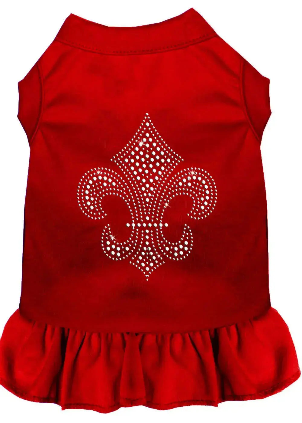 Silver-Fleur-De-Lis-Rhinestone-Dress-Red-Sm-GreatEagleInc-320216098