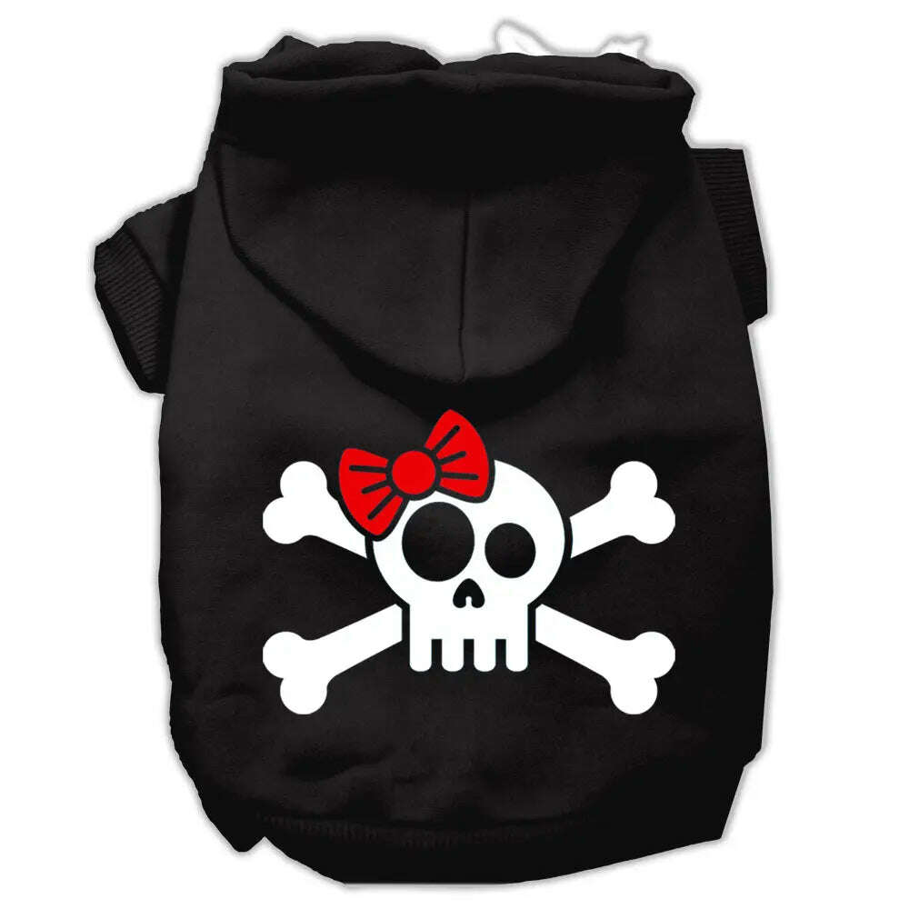 Skull-Crossbone-Bow-Screen-Print-Pet-Hoodies-Black-Size-Xl-GreatEagleInc-333742520