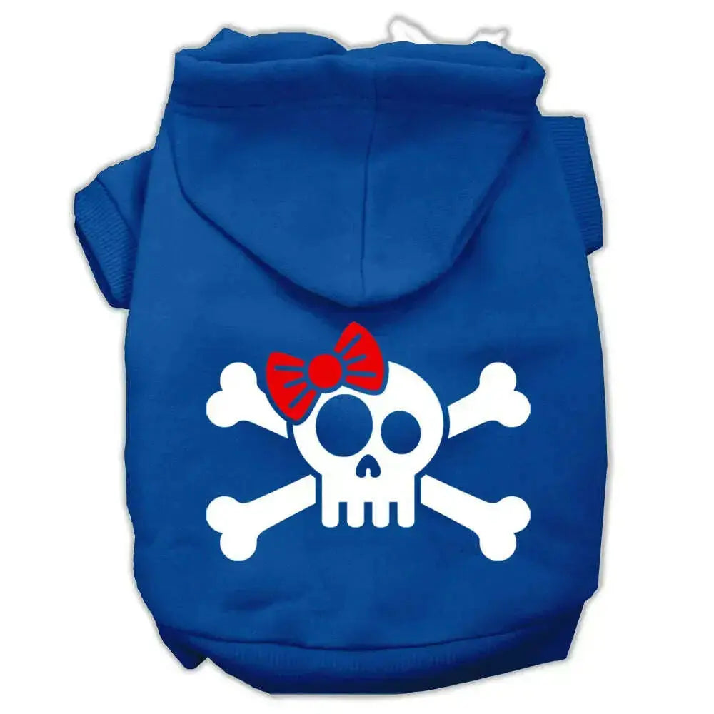 Skull-Crossbone-Bow-Screen-Print-Pet-Hoodies-Blue-Size-Xxl-GreatEagleInc-333742177