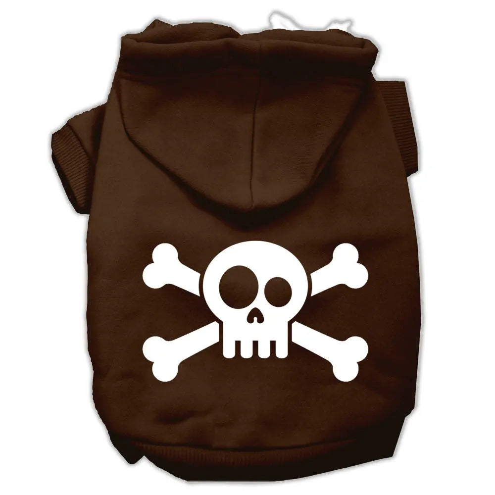 Skull Crossbone Screen Print Pet Hoodies Brown Size Xs Default Title