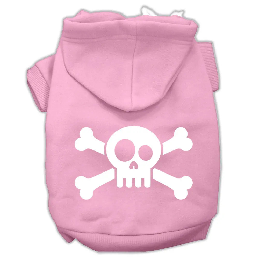 Skull Crossbone Screen Print Pet Hoodies Light Pink Size Xl Default Title