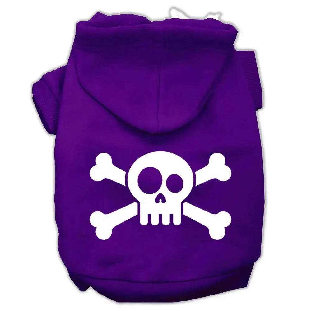 Skull-Crossbone-Screen-Print-Pet-Hoodies-Purple-Size-Med-GreatEagleInc-333741082