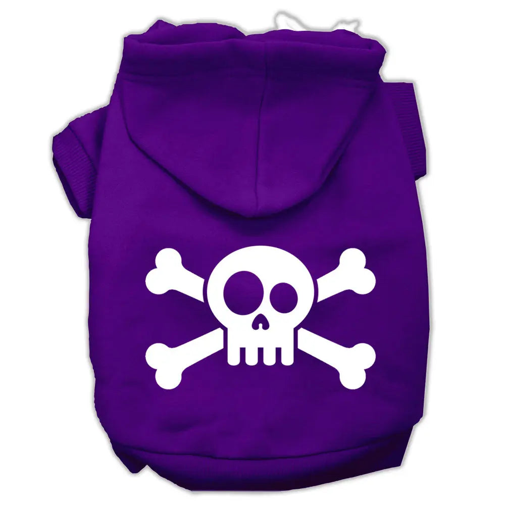 Skull Crossbone Screen Print Pet Hoodies Purple Size Xl Default Title