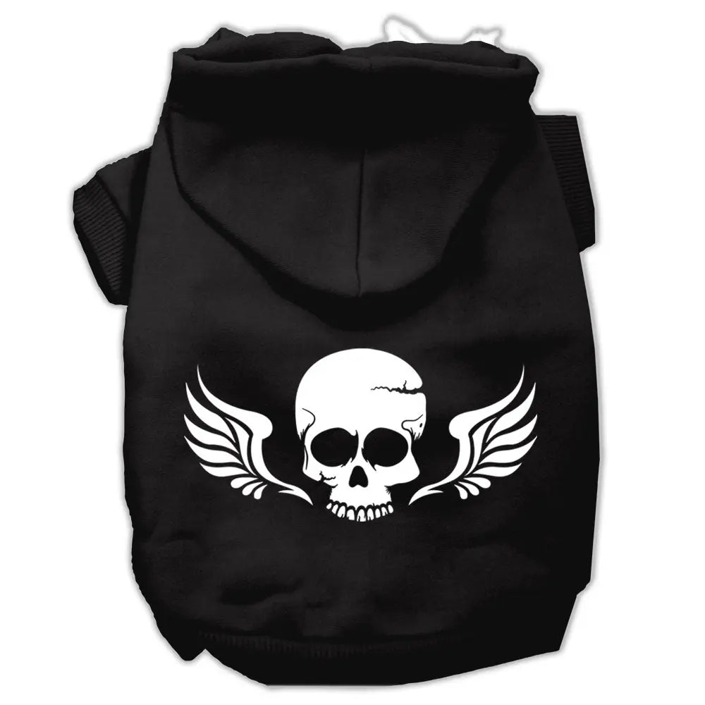 Skull Wings Screen Print Pet Hoodies Black Size Sm Default Title