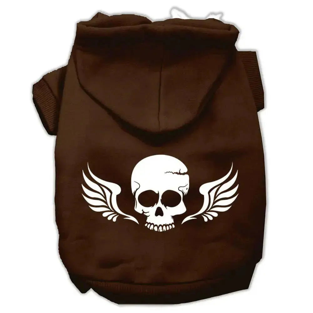 Skull-Wings-Screen-Print-Pet-Hoodies-Brown-Size-Sm-GreatEagleInc-319899835